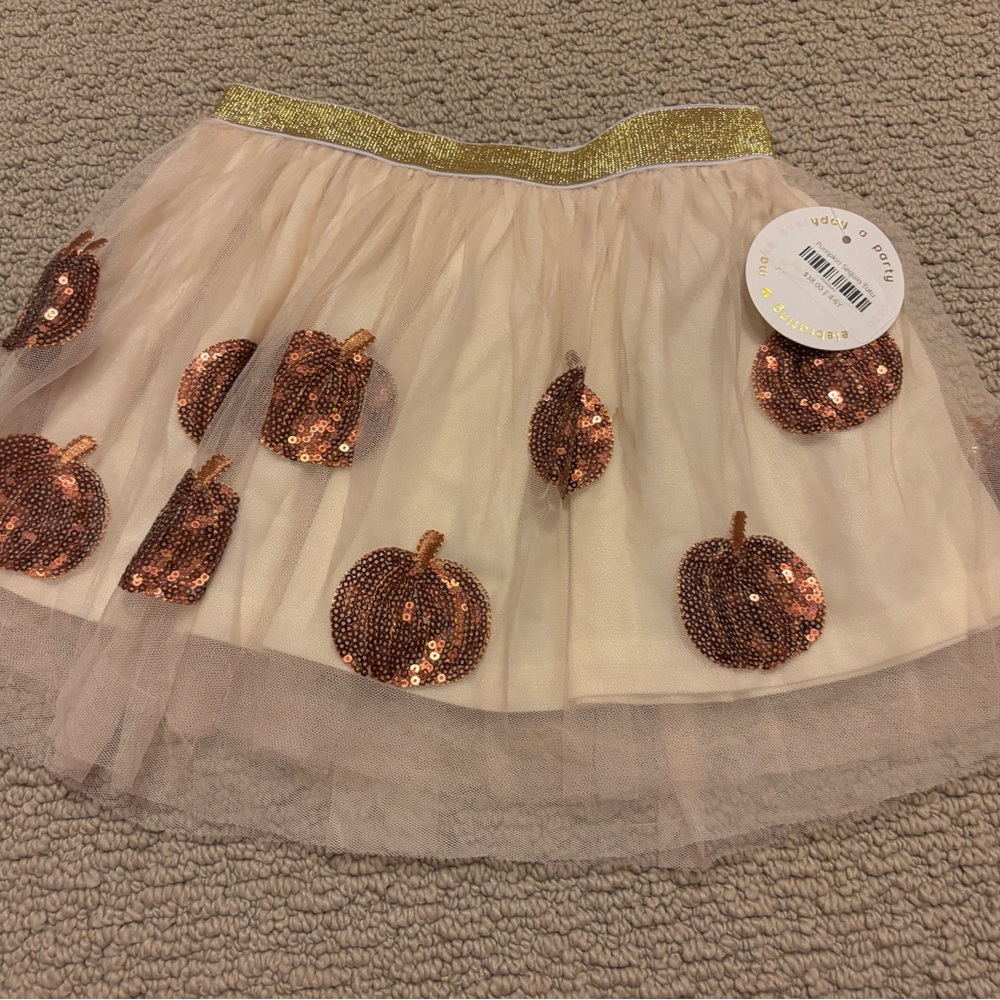 Pumpkin Sequin Skirt